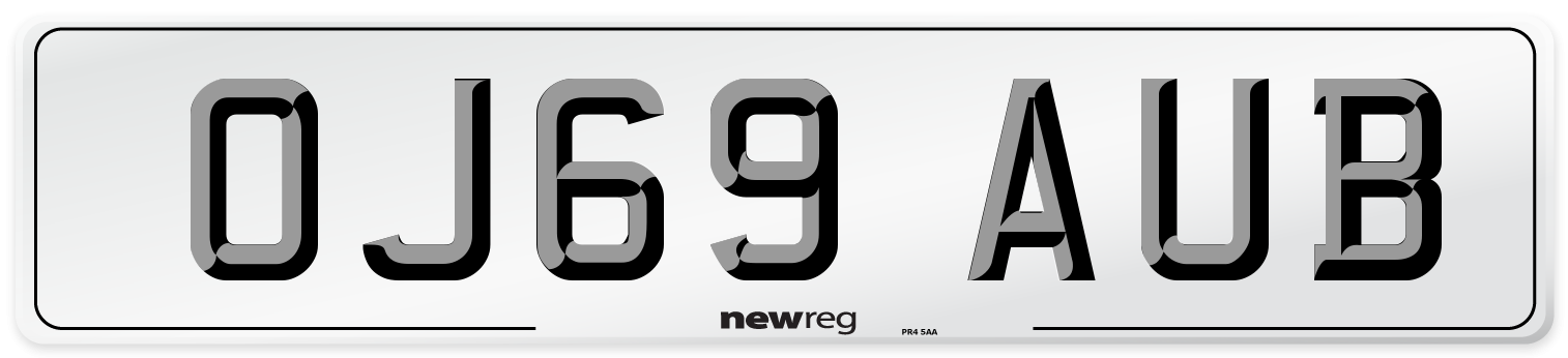 OJ69 AUB Number Plate from New Reg